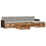 vidaXL Set de canapele de exterior 6 pcs Natural și gri deschis 3383254