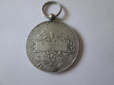 Medalie franceza argint:Onoare Muncii-Ministerul Comertului si industriei 1921 foto