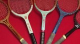 5 CINCI RACHETE TENIS CAMP ROMANESTI DE COLECTIE - REGHIN - DIN LEMN - CITITI ANUNTUL