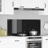 vidaXL Contrablat bucătărie negru 120x50x0.6 cm sticlă securizată