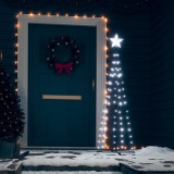 Decorațiune Crăciun brad conic, 84 LED-uri, alb rece, 50x150 cm
