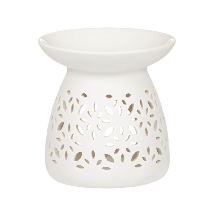 Suport ceramic pentru ulei parfumat, Alb, 11x11 cm, ATU-084359