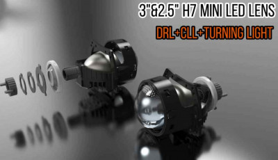 Set lupe LED far 12V cu functie de lumina de zi DRL si semnalizare 6000K Cod: NVEL-LENS-DRL01 Automotive TrustedCars foto