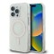 Husa iPhone 16 Pro originala Guess IML 4G Background MagSafe, alb, GUHMP16LH4DTEH