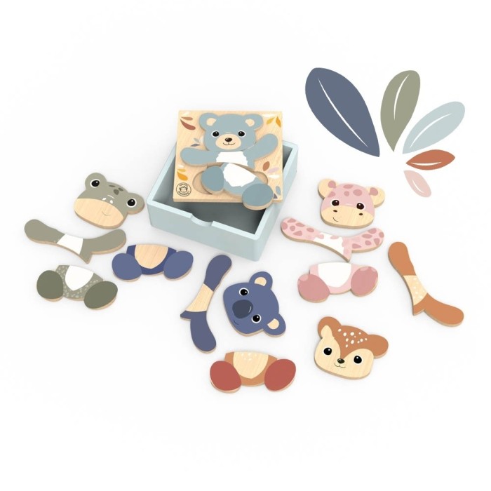 Puzzle din lemn Mix Match, Speedy Monkey