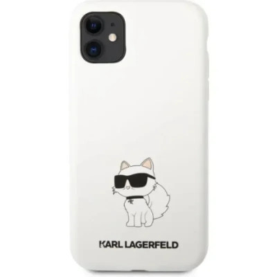 Husa Karl Lagerfeld Liquid Silicone Choupette NFT pentru iPhone 11 White foto
