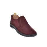 Cumpara ieftin OFERTA MARIMEA 41- Pantofi barbati casual, cu elastic, din piele naturala, intoarsa, BORDO, LVIC2350VIS