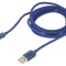 Cablu USB 2.0 A la C 2m albastru textil 100W