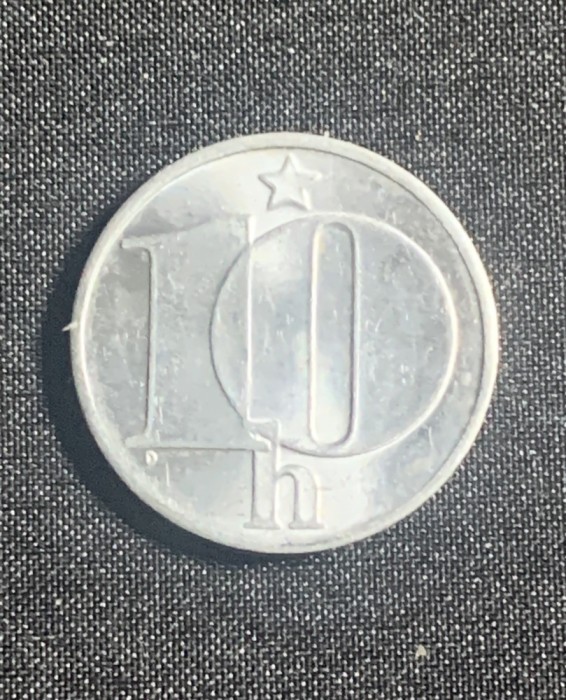 Moneda Cehoslovacia 10 haleri 1976