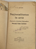 A. C. Cuza Nationalitatea in arta. Expunere a Doctrinei Nationaliste 1915