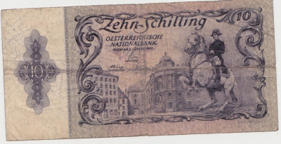 AUSTRIA 10 SCHILLING 1950 2 AUFLAGE UZATA foto