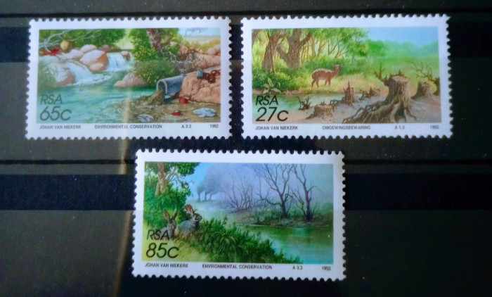 Africa de Sud 1992 fauna , animale ,păsări,iepuri, serie nestampilata