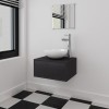 VidaXL Set mobilier baie format din 3 piese cu chiuvetă inclusă, Negru
