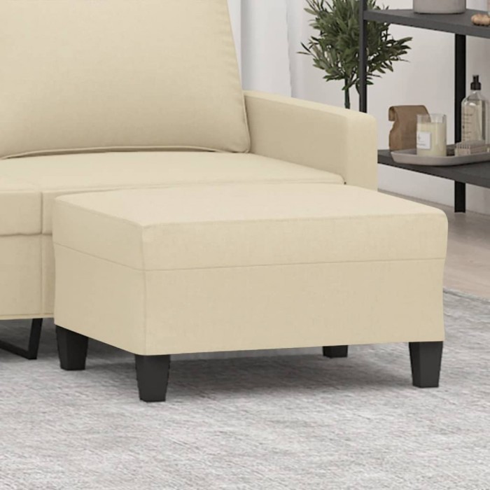 Taburet, crem, 70x55x41 cm, material textil