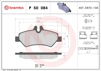 BREMBO P 50 084 PRIME LINE set placute frana,frana disc foto