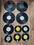 Lot 10 discuri vinil uzate, fara coperti, pentru decor, proiecte upcycling, etc