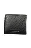 Tommy Hilfiger Portofel mare de piele cu model pentru barbati, Negru, Universala