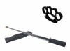 Set Autoaparare: Baston Telescopic Argintiu 47cm + Box Negru 1cm, Maner Cauciuc, Otel, Ideallstore