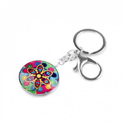 Breloc pentru chei Mandala 3.5 cm, Galben foto