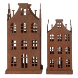 Cumpara ieftin Set 2 Casute decorative metal maro 14x14x27 cm, 11x11x23 cm