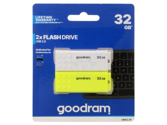 Pendrive USB 2.0 32GB Alb/Galben