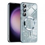 Husa MagSafe pentru Samsung Galaxy S23 FE S711, Techsuit, Luxury Glitter, Bleu