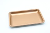 Cumpara ieftin Tavă metalică dreptunghiulară, 18*12,5 cm, aurie