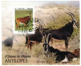 Timbre Angola 2019, Fauna cu Antilope, Coala, Serie Completa, Timbre Straine tematica Animale, Colectionari