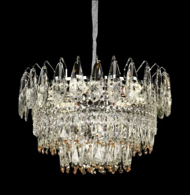 Candelabru Cristal CC6687/500CR 9x E14, Diametru 49cm, Crom Lucios, Inaltime Reglabil ModernLight Concept foto