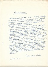 A3578N Ștefan Augustin Doinaș, act scris și semnat olograf, 1973