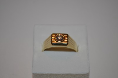 INEL AUR 18K + 1 Diamant = 0.40ct. - Barbati - Marimea 63.5 - 6g. ! foto