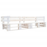 Canapea de gradina cu 2 locuri, alb, paleti din lemn GartenMobel Dekor, vidaXL