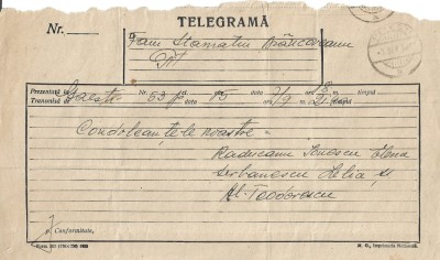 A3542N Lot 20 telegrame cu ștampila Pitești, 1937 foto