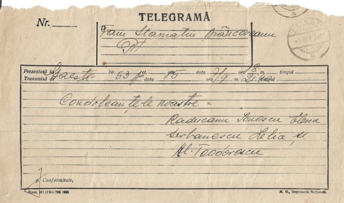 A3542N Lot 20 telegrame cu ștampila Pitești, 1937