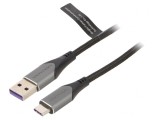 Cablu USB 2.0 A la USB C 1m Negru, Vention