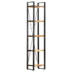 Bibliotecă cu 5 rafturi, 40x30x180 cm, lemn masiv mango