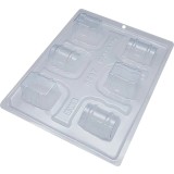 Forma ciocolata bomboane/praline cufar, 3 parti, 6 cavitati, 44x33x38mm
