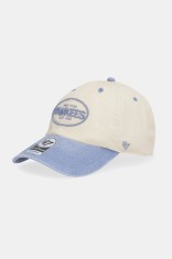 47 brand șapcă de baseball din bumbac MLB New York Yankees culoarea bej, B-BRKTL17DHS-K0