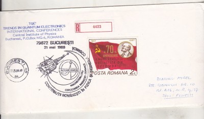 bnk fil Plic stampila ocazionala Intercosmos Bucuresti 1988 foto
