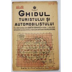GHIDUL TURISTULUI SI AUTOMOBILISTULUI , HARTA ROMANIEI , CAROUL 9 - EDINITA - SAVENI - STEFANESTI de M.D. MOLDOVEANU , 1936
