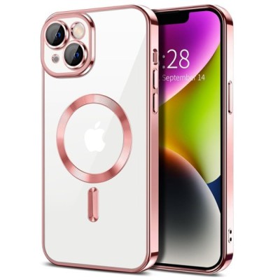 Husa pentru iPhone 14 Plus - Techsuit Luxury Crystal MagSafe - Pink foto