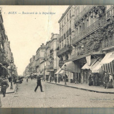 AD 66 C. P. VECHE - AGEN -BOULEVARD DE LA REPUBLIQUE -FRANTA 1918-ARE INDOITURA
