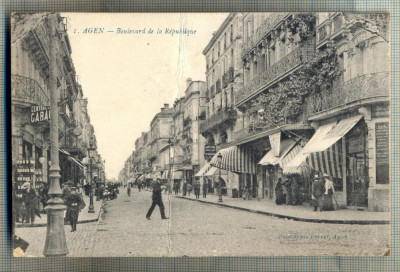 AD 66 C. P. VECHE - AGEN -BOULEVARD DE LA REPUBLIQUE -FRANTA 1918-ARE INDOITURA foto