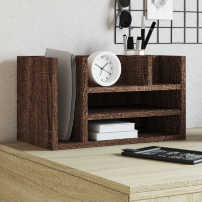 vidaXL Organizator birou, stejar maro, 44,5x24x25 cm lemn prelucrat foto