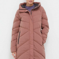 Jack Wolfskin geaca de puf femei, culoarea maro, de iarna