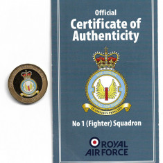 Royal Air Force - No 1 (Fighter) Squadron - Guernsey 2013 - Placata cu AUR