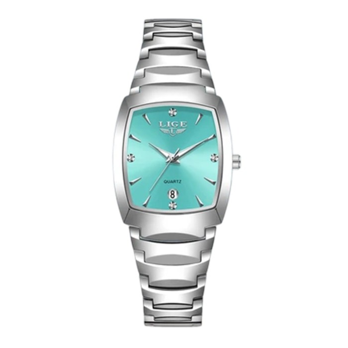 Ceas Dama Lige 89257 Argintiu-Verde , Design Fashion, Functii Multiple, Afisaj Luminos, Rezistent la Apa 3ATM