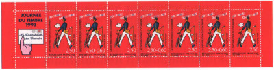 Franta 1993 - ziua marcii postale, 3 serii neuzate in carnet filatelic foto