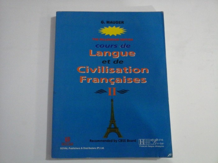COURS DE LANGUE ET DE CIVILISATION FRANCAISES II - G. MAUGER