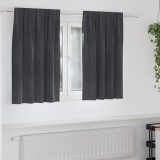 vidaXL Draperii opace cu bandă superioară, 2 buc., gri deschis catifea